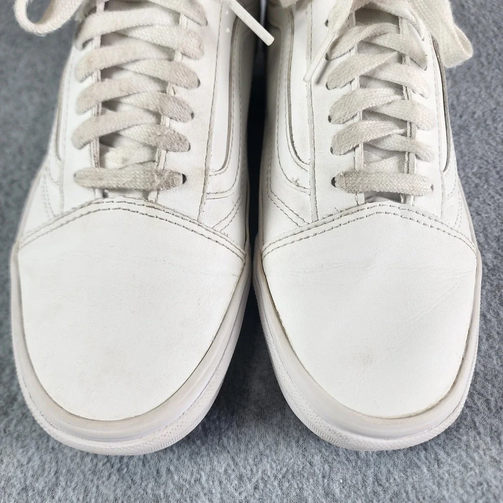 Vans Old Skool Skateboard Sneaker Men 7 Women 8.5 True White Canvas Shoes 721356